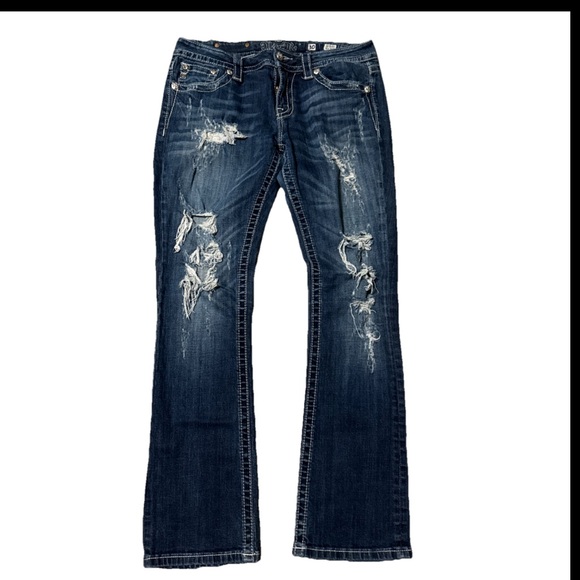 Miss Me Dark Blue Wash Slim Boot Jeans Size 30 - Picture 1 of 7